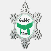 Ornement Flocon De Neige Ceinture verte des arts martiaux Datée (Vue impression)