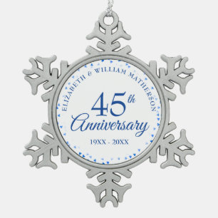 Ornement Flocon De Neige Célébration de mariage 45e 65e anniversaire Love H