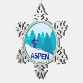 Ornement Flocon De Neige Cercle de ski d'Aspen (Vue impression)
