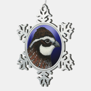 Ornement Flocon De Neige Cercle de tête de colin de Virginie