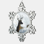 Ornement Flocon De Neige Cerf d'hiver (Vue impression)