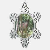 Ornement Flocon De Neige cerfs communs Blanc-coupés la queue (Vue impression)