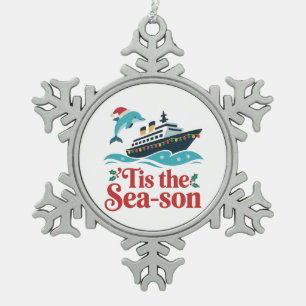 Ornement Flocon De Neige c'est la sai-son drôle de croisière en famille