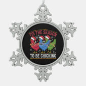 Ornement Flocon De Neige C'Est La Saison Pour Choisir Noël Poulet Occidenta (Devant)