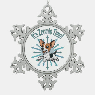 Ornement Flocon De Neige C'est le moment Zoomie Rat Terrier