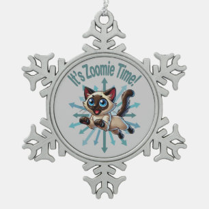 Ornement Flocon De Neige C'est le temps Zoomie chat siamois