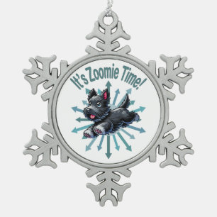 Ornement Flocon De Neige C'est l'heure de Zoomie Scottish Terrier