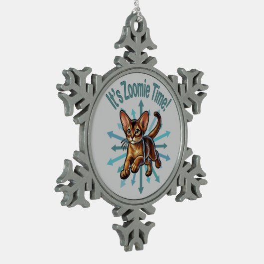 Ornement Flocon De Neige C'est Zoomie Time Abyssinian Cat (Gauche)