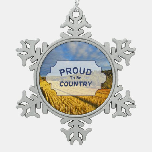 Ornement Flocon De Neige Champ de blé après récolte (Devant)