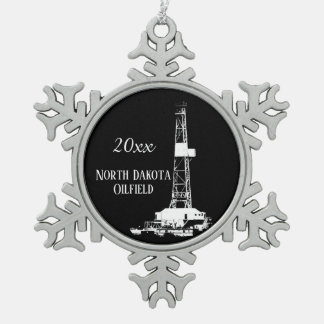 Ornement Flocon De Neige Champ pétrolifère du Dakota du Nord Daté