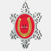 Ornement Flocon De Neige Chanceux fer à cheval (Vue impression)