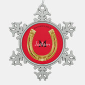 Ornement Flocon De Neige Chanceux fer à cheval (Devant)