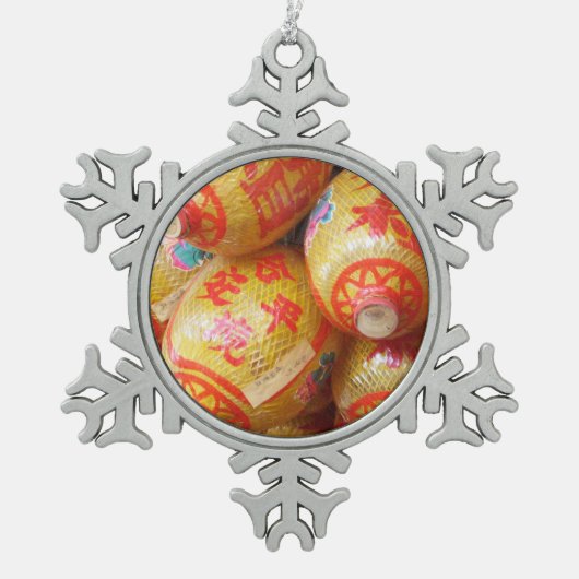 Ornement Flocon De Neige Chanceux Lanternes en papier chinois (Devant)