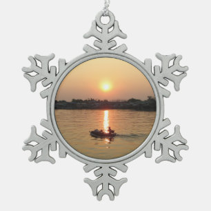 Ornement Flocon De Neige Chao Phraya River Sunset ... Ayutthaya, Thaïlande