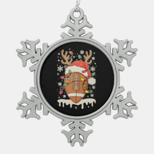 Ornement Flocon De Neige Chapeau de Noël de football Santa Renne Lumières d