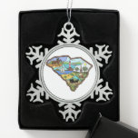 Ornement Flocon De Neige Charleston Columbia South Carolina Myrtle Beach<br><div class="desc">La carte d'état de style rétro SC comporte les indicatifs régionaux 803, 843, 854, et mt plaisant SC, le lac Wylie, et le lac Hartwell. Donc si vous êtes un touriste ou un voyageur de Caroline du Sud, et que vous êtes allé à la plage de folie, Columbia, SC ceci...</div>