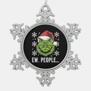 Ornement Flocon De Neige Chat de Noël drôle Beurk les gens Amoureux des cha