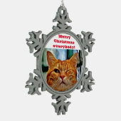 Ornement Flocon De Neige Chat drôle (Gauche)