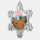 Ornement Flocon De Neige Chat drôle (Vue impression)
