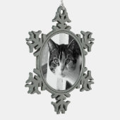 Ornement Flocon De Neige Chat en noir et blanc (Gauche)