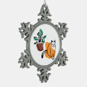 Ornement Flocon De Neige Chat et le plante (Gauche)