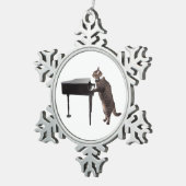 Ornement Flocon De Neige Chat Jouer Piano (Vue impression)
