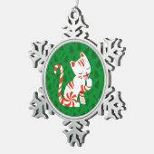 Ornement Flocon De Neige Chat mignon de sucre de canne (Vue impression)