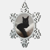 Ornement Flocon De Neige Chat noir (Vue impression)
