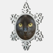 Ornement Flocon De Neige chat noir (Vue impression)