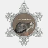 Ornement Flocon De Neige Chat Tabby Gris Fumé (Devant)