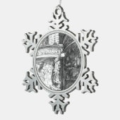 Ornement Flocon De Neige Château pencilart Monochrome noir & blanc (Vue impression)