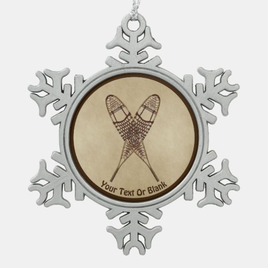 Ornement Flocon De Neige Chaussures À Neige Sur Papier Ancien (Devant)