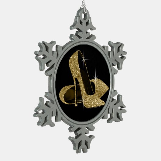 Ornement Flocon De Neige Chaussures à talon Or (Gauche)