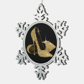 Ornement Flocon De Neige Chaussures à talon Or (Vue impression)