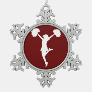 Ornement Flocon De Neige Cheerleading personnalisable de pom-pom girl