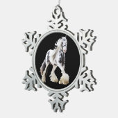 Ornement Flocon De Neige Cheval d'attelage Gypsy Mare Stallion (Vue impression)