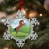 Ornement Flocon De Neige Cheval Keepsaké avec race et texte personnalisable