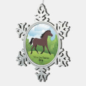 Ornement Flocon De Neige Cheval Keepsaké avec race personnalisable (Vue impression)