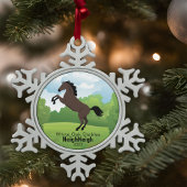 Ornement Flocon De Neige Cheval Keepsaké avec texte de race personnalisable