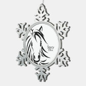 Ornement Flocon De Neige Cheval noir (Vue impression)