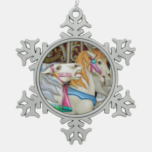Ornement Flocon De Neige Chevaux de carrousel