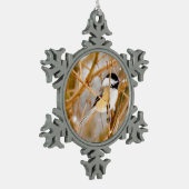 Ornement Flocon De Neige Chickadee au plafond noir - Photo originale (Gauche)