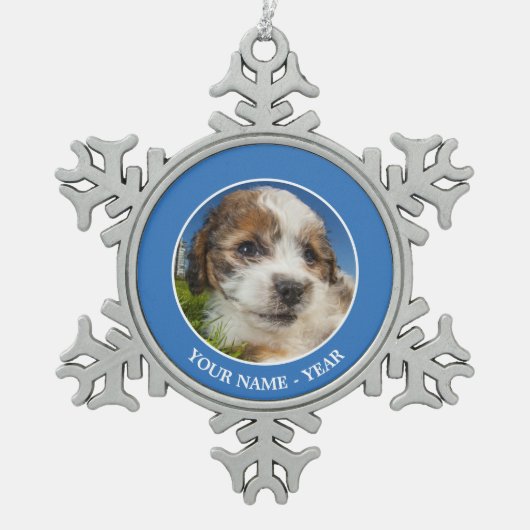 Ornement Flocon De Neige Chien de chiot mou (Shitzu) (Devant)