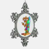 ORNEMENT FLOCON DE NEIGE CHIEN SURFEUR (Gauche)