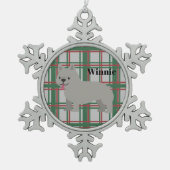 Ornement Flocon De Neige Chien-taureau français gris, Jeu de Noël (Devant)