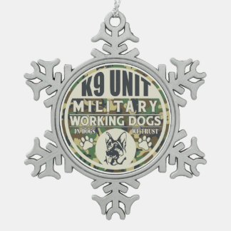 Ornement Flocon De Neige Chiens d'utilité militaires de l'unité K9