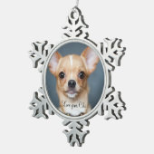 Ornement Flocon De Neige Chihuahua Christmas Ornament Pewing Ajouter photo (Vue impression)