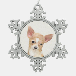 Ornement Flocon De Neige Chihuahua Peinture - Cute Original Chien Art