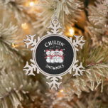 Ornement Flocon De Neige Chillin de Noël Snowman avec mes neiges Cadeau<br><div class="desc">Chillin de Noël Snowman avec mes neiges Cadeau</div>