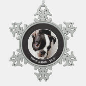 Ornement Flocon De Neige Chiot d'Edison Boston Terrier (Devant)